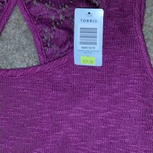 Torrid Size 3 purple tank with open back lace
